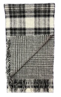 Pure lambswool tartan style check reversible scarf